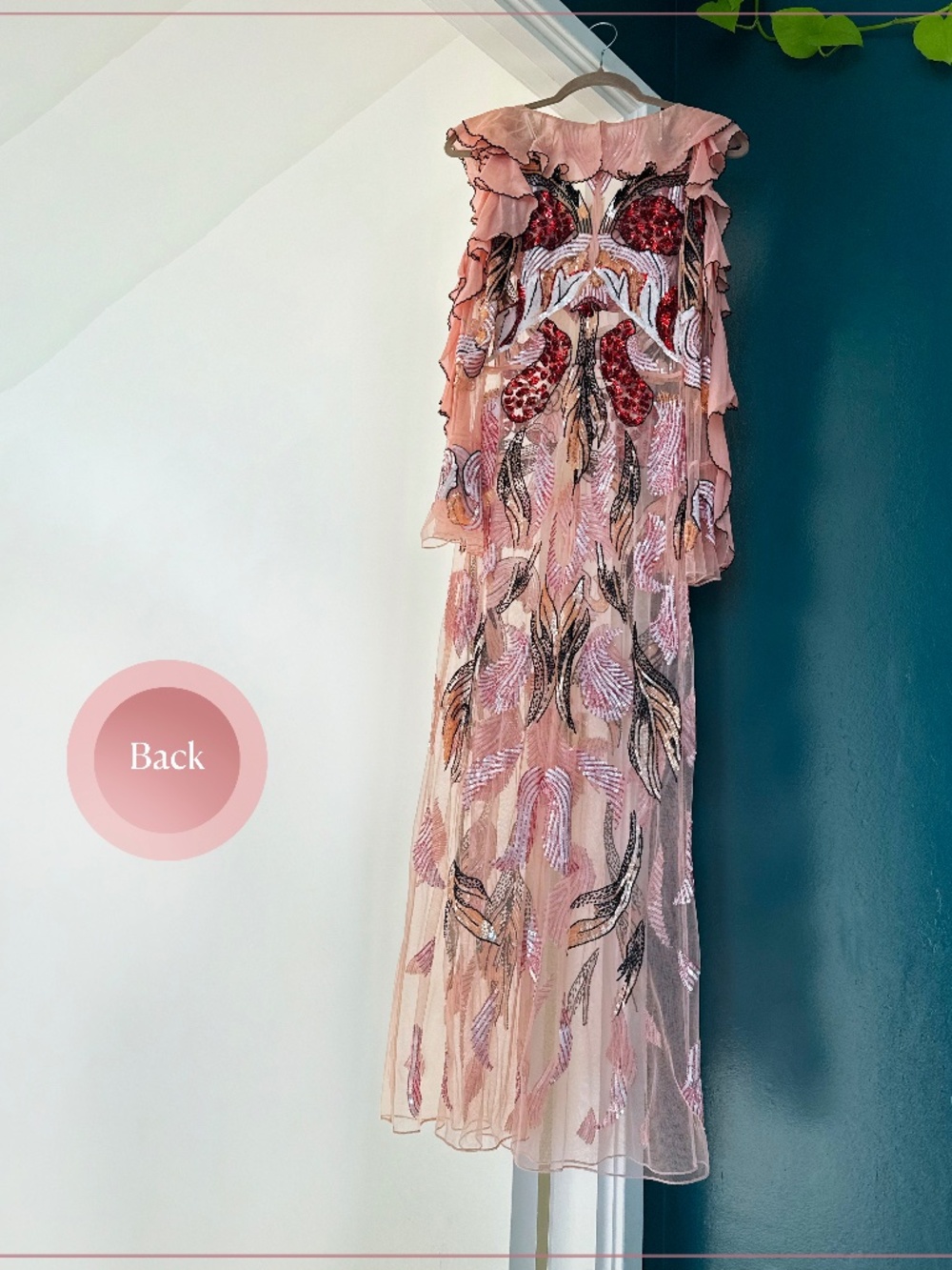 $3910 Temperley London ‘Amaya’ Embellished Rosewater Ruffle Runway Midi Dress - Picture 13 of 15